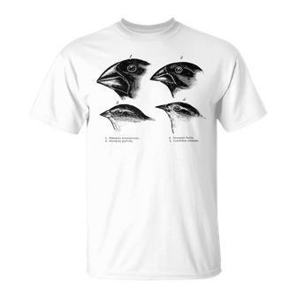 Darwin's Finches Evolución Biología Atea Nerdy Science Camiseta unisex - Regaloses