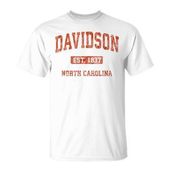 Davidson North Carolina Nc Vintage Athletic Sports T-Shirt - Monsterry UK