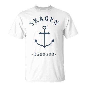 Denmark Skagen Anchor Tattoo Love Heart Copenhagen T-Shirt - Geschenkecke