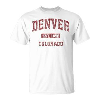 Denver Colorado Co Vintage Athletic Sports T-Shirt - Monsterry