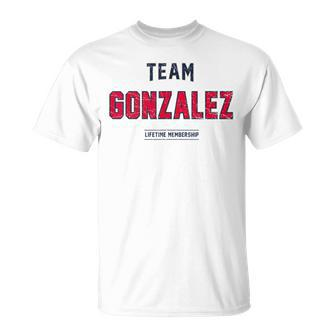Distressed Team Gonzalez Proud Family Surname Last Name T-Shirt - Seseable