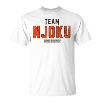 Distressed Team Njoku Proud Family Surname Last Name T-Shirt - Seseable