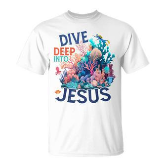Dive Deep Into Jesus Vbs 2024 Scuba Diving Underwater T-Shirt - Seseable
