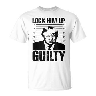Donald Trump Hot Lock Him Up Trump Shot T-Shirt | Mazezy