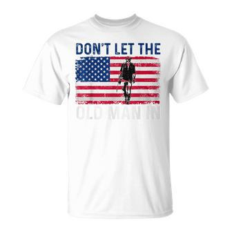 Don't Let The Old Man In Vintage American Flag Retro T-Shirt | Mazezy