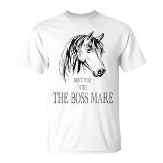Don't Mess With The Boss Mare Horseback Riding Baseball T-Shirt - Monsterry