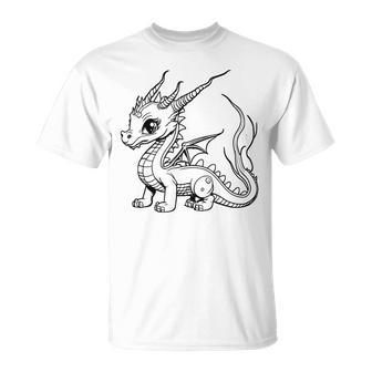 Dragon Ausmalen Und Selbst Bemalen Paint T-Shirt - Seseable