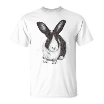 Dutch Rabbit Cute Bunny Sketch T-Shirt - Monsterry