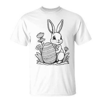 Easter Bunny Ausmalen Und Selbst Bemalen T-Shirt - Seseable