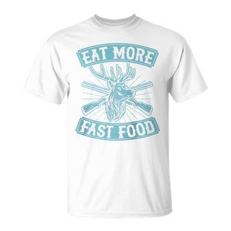 Eat More Fast Food Lustiger Hirsch Jagd Papa Witz Raglan T-Shirt - Geschenkecke