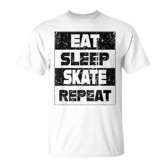Eat Sleep Skate Repeat T-Shirt - Seseable