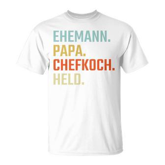 Ehemann Papa Chefkoch Held Geschenk Zumatertag T-Shirt - Geschenkecke