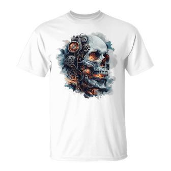 Eindringliche Steampunk-Totenkopf-Geheimnisse Inspiration Grafikdesign T-Shirt - Seseable
