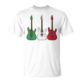 Electric Guitar Italian Flag Guitarist Musician Italy T-Shirt - Monsterry UK
