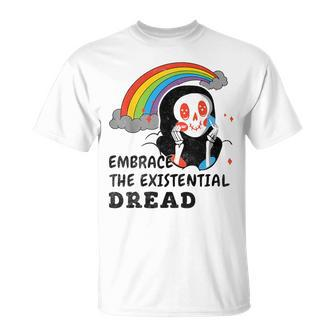 Embrace The Existential Dread Vintage Skull T-Shirt - Monsterry