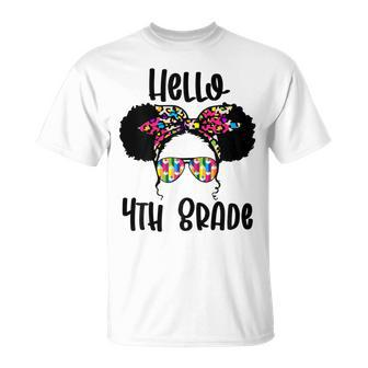 Epmd Messy Bun Hello 4Th Grade Student First Day Of School T-Shirt - Monsterry CA