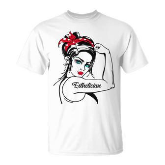 Esthetician Rosie The Riveter Pin Up T-Shirt - Monsterry DE