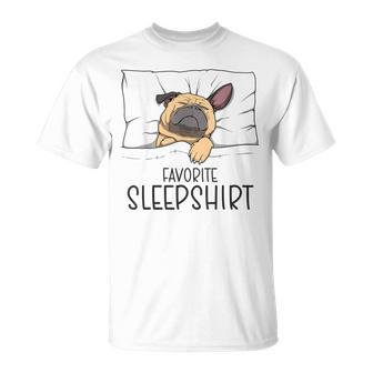 Favorite Sleep Napping Dog Pug Pajama T-Shirt - Thegiftio UK