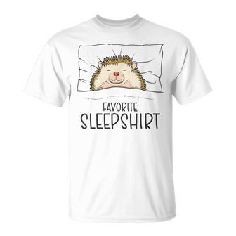 Favorite Sleep Napping Hedgehog Pajama T-Shirt - Monsterry