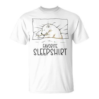 Favorite Sleep Napping Polar Bear Pajama T-Shirt - Seseable