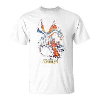 Feminism Dragon Fantasy Vintage T-Shirt - Monsterry DE
