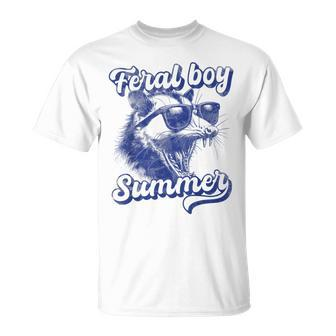 Feral Boy Summer Opossum Vintage Meme T-Shirt - Monsterry UK