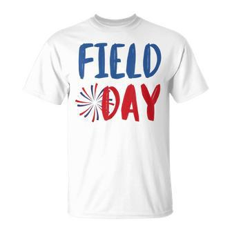 Field Day Red White And Blue Student Teacher T-Shirt - Seseable