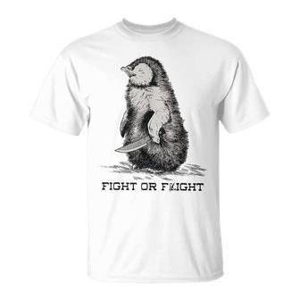 Fight Or Flight Penguin Pun Meme T-Shirt - Seseable