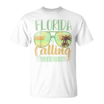 Florida Ruft Mich Und Ich Muss Gehen Florida White T-Shirt - Seseable