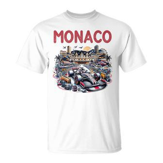 Formula Monaco City Monte Carlo Circuit Racetrack Travel T-Shirt - Monsterry