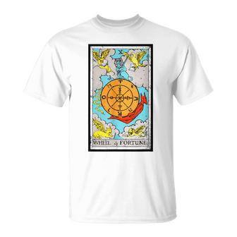 Fortune The Wheel Tarot Card Vintage T-Shirt - Monsterry