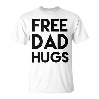 Free Dad Hugs Gay Bisexual Binary Support Black Font T-Shirt - Monsterry