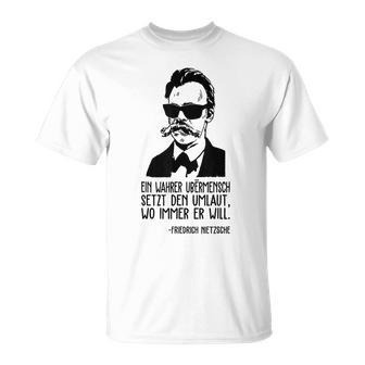 Friedrich Nietzsche Philosophie Deutscher Philosopher Gray T-Shirt - Seseable