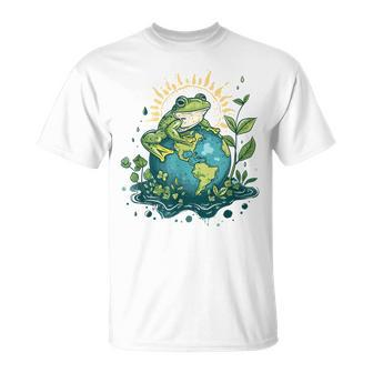 Frog Earth Day Frog Earth Day Green Themed T-Shirt - Monsterry