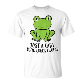 Frosch Mädchen Nur Ein Frosch Mädchen Das Frösche Liebt T-Shirt - Seseable