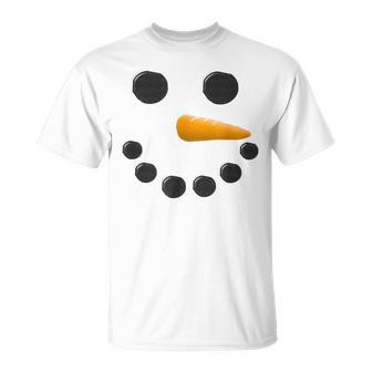 Frosty's Little Helper Snowman Face Christmas T-Shirt - Monsterry