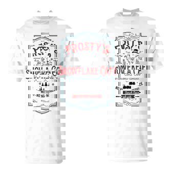 Frosty's Snowflake Cafe With Hot Cocoa And Cookies Christmas T-Shirt - Thegiftio