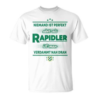 Fußball Wien Kein Mann Ist Perfekt Rapidler T-Shirt Weiß - Seseable