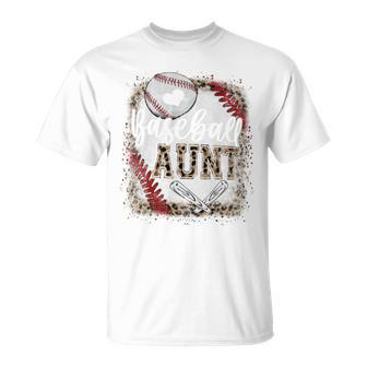 Baseball Auntie Vintage Leopard Baseball Pride T-Shirt | Mazezy