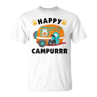 Camping With Cats Kitty Fisherman Camper T-Shirt - Monsterry DE