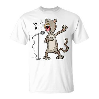 Cat Singing Karaoke T-Shirt - Monsterry UK