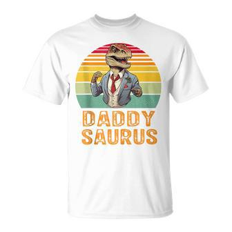 Daddy Saurus T-Rex Dinosaur Father's Day Family Saurus T-Shirt - Seseable