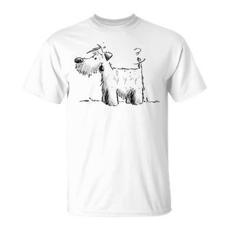 Dog Motif For Schnauzer Or Terrier Lovers T-Shirt - Seseable