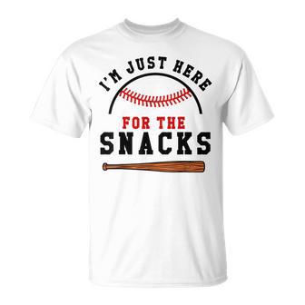 Fantasy Baseball League I'm Just Here For The Snacks T-Shirt - Seseable