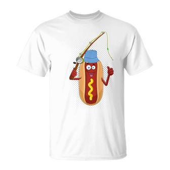 Fishing Hot Dog Vintage Hot Dog Fishermen T-Shirt - Monsterry DE