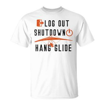 Hang Gliding Log Out Shutdown T-Shirt - Monsterry UK