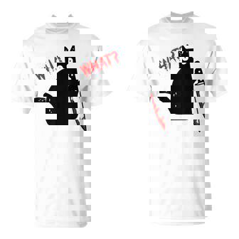 Murderous Black Cat With Knife Black Cat What T-Shirt - Thegiftio