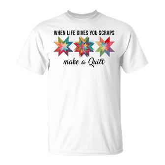 Quilter Make A Quilt Quilting Sewing Fabric T-Shirt | Mazezy