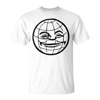 Smiling Globe Nerd Geek Graphic T-Shirt - Thegiftio UK