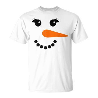 Snowman Face Family Matching Christmas Costume T-Shirt - Seseable